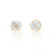Yellow Gold Quartz Stud Earrings - 10k Round Pierced