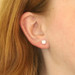 White Gold Diamond Stud Earrings - 14k Round Brilliant 2.04ctw GIA Pierced