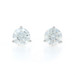 White Gold Diamond Stud Earrings - 14k Round Brilliant 2.58ctw GIA Pierced