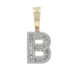 Yellow Gold Diamond Initial B Pendant -10k Baguette .50ctw Monogram Letter Bling
