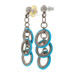 Native American Sterling Turquoise Triple Circle Dangle Earrings - 925 Pierced