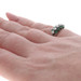 White Gold Diamond Emerald Vintage Cluster Cocktail Ring - 18k Round 1.14ctw