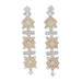 White Gold Diamond Floral Garland Dangle Earrings - 14k Round 1.00ctw Pierced