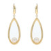 Yellow Gold Cultured Pearl Teardrop Dangle Earrings - 14k Pierced