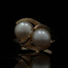 Yellow Gold Cultured Pearl Two-Stone Bypass Ring - 14k