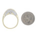 Yellow Gold Diamond Cluster Cocktail Band - 14k Baguette & Round 1.52ctw Ring