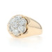 Yellow Gold Diamond Men's Ring - 14k Round Brilliant Cluster