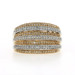 Yellow Gold Diamond Stripe Cocktail Band - 14k Single Cut Ring