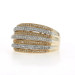 Yellow Gold Diamond Stripe Cocktail Band - 14k Single Cut Ring