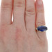 Yellow Gold Lab-Created Sapphire Art Deco Cocktail Solitaire Ring - 15k Vintage