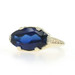 Yellow Gold Lab-Created Sapphire Art Deco Cocktail Solitaire Ring - 15k Vintage