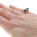Yellow Gold Lab-Created Sapphire Art Deco Cocktail Solitaire Ring - 15k Vintage