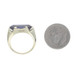 Yellow Gold Lab-Created Sapphire Art Deco Cocktail Solitaire Ring - 15k Vintage