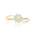 Yellow Gold Opal Vintage Solitaire Bypass Ring - 14k Round Cabochon .54ct