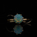 Yellow Gold Opal Vintage Solitaire Bypass Ring - 14k Round Cabochon .54ct
