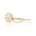 Yellow Gold Opal Vintage Solitaire Bypass Ring - 14k Round Cabochon .54ct