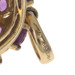 Yellow Gold Turquoise Amethyst Halo Pendant - 14k Oval Cabochon Floral