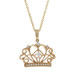 EFFY Crown Diamond Necklace 18" -Yellow Gold 14k Round & Princess .12ctw Royalty