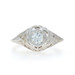 White Gold Diamond Art Deco Solitaire Ring - 14k Round .33ct Vintage Filigree