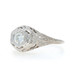 White Gold Diamond Art Deco Solitaire Ring - 14k Round .33ct Vintage Filigree