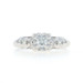 White Gold Diamond Vintage Engagement Ring - 14k Round Brilliant .18ctw