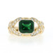 Yellow Gold Tourmaline Diamond Ring - 14k Rectangular Step Cut 3.14ctw
