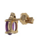Yellow Gold Amethyst Diamond Stud Earrings - 14k Oval .57ctw Pierced