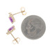 Yellow Gold Amethyst Diamond Stud Earrings - 14k Oval .57ctw Pierced