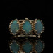 Yellow Gold Australian Opal Vintage Three-Stone Ring 14k Oval Cabochon .90ctw