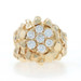 Yellow Gold Diamond Nugget Men's Ring - 14k Round Brilliant 1.54ctw