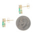 Yellow Gold Lab-Created Emerald Diamond Earrings - 14k Pear Pierced