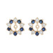 Yellow Gold Sapphire Diamond Halo Earrings - 14k Round 1.40ctw Stud Jackets