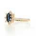 Yellow Gold Sapphire Diamond Halo Ring - 14k Marquise .43ctw