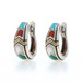 Asch Grossbardt Turquoise Coral MOP Chevron J-Hoop Earrings 925 18k Pierced