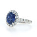 White Gold Sapphire Diamond Halo Ring - 14k Oval 3.08ctw GIA