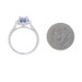 White Gold Sapphire Diamond Halo Ring - 14k Oval 3.08ctw GIA