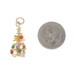 Yellow Gold Glass Vintage Christmas Tree Pendant - 14k Beads Winter Holiday
