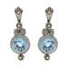 John Hardy Batu Sari Topaz Diamond Drop Earrings Sterling 925 Yellow Gold 18k