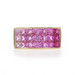 Yellow Gold Ombre Pink Sapphire Cluster Cocktail Band -14k Princess 4.20ctw Ring
