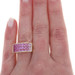 Yellow Gold Ombre Pink Sapphire Cluster Cocktail Band -14k Princess 4.20ctw Ring