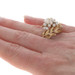 Yellow Gold Pearl Diamond Vintage Cluster Cocktail Ring - 14k Floral