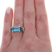 Lagos Caviar Blue Topaz Cocktail Solitaire Ring Ster 925 Yellow Gold 18k 3.50ct