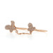 Rose Gold Diamond Butterfly Duo Double Finger Chain Rings -14k Single .23ctw Set