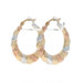 Yellow Gold Rope Twist Tapered Hoop Earrings - 14k Crescent Pierced