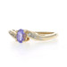 Yellow Gold Tanzanite Diamond Bypass Ring - 14k Oval .54ctw
