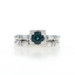 White Gold Sapphire Diamond Vintage Engagement Ring & Wedding Band - 14k .85ctw