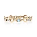 Yellow Gold Aquamarine Diamond Retro Link Bracelet 7 1/4" - 14k Round 3.60ctw