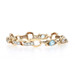 Yellow Gold Aquamarine Diamond Retro Link Bracelet 7 1/4" - 14k Round 3.60ctw