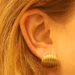Yellow Gold Circle Dome Large Stud Earrings - 18k Pierced