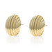 Yellow Gold Circle Dome Large Stud Earrings - 18k Pierced